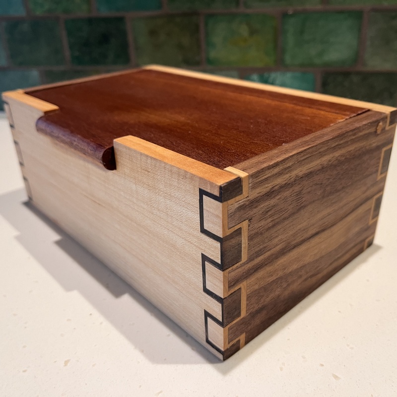 Cedar and Walnut double box-jointed valet box