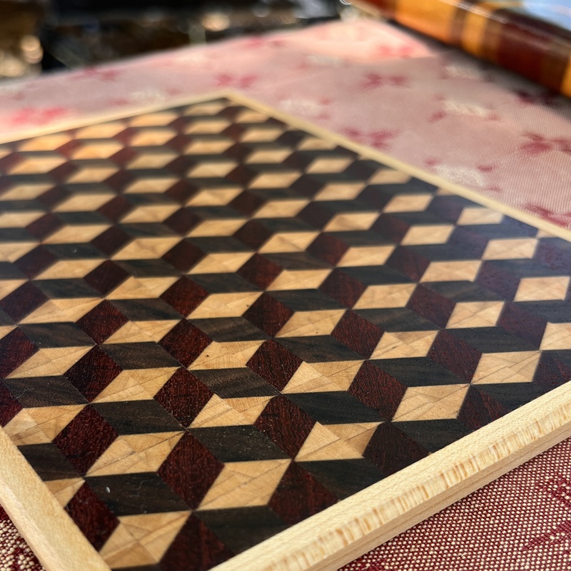 Maple, Walnut and Padauk cubist trivet